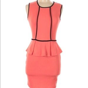 SOPRANO BODYCON SLEEVELESS PEPLUM MINI DRESS S